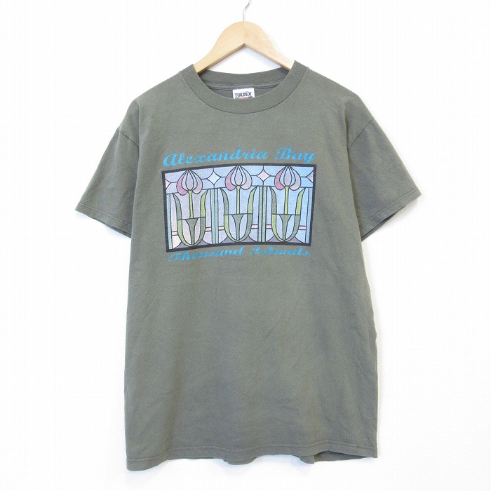 TULTEX 90s 半袖Tシャツ チューリップ カーキ メンズL相当 | 古着