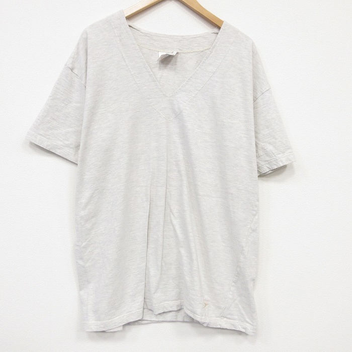 XL★古着 SPEEDO 半袖 ビンテージ Tシャツ メンズ 90年代 90s ワンポイントロゴ 大きいサイズ コットン Vネック USA製 グレー 霜降り 26jun24