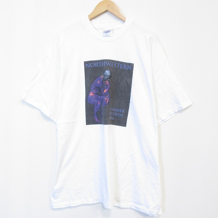 ヘインズ 90s 半袖Tシャツ 考える人 ホワイト メンズXL相当 | 古着