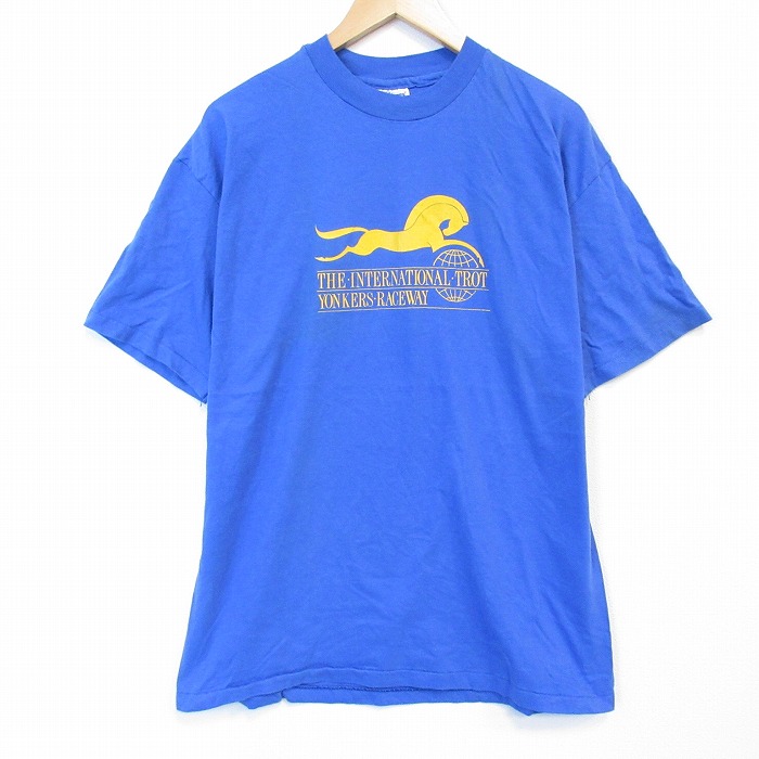 【20%OFF】ヘインズ 80s 半袖Tシャツ インターナショナルロット ブルー メンズXL相当 | 古着