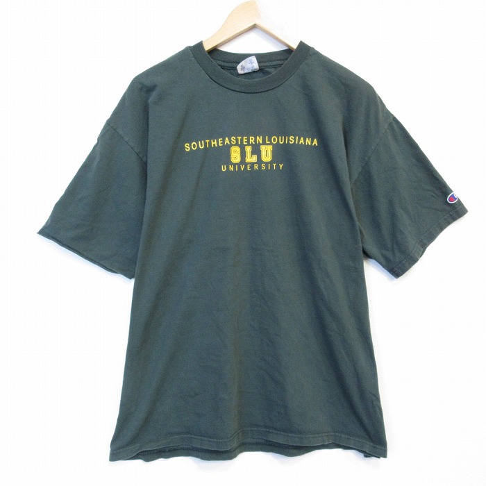 チャンピオン 00s 半袖Tシャツ SLUカレッジ グリーン メンズXL相当 | 古着