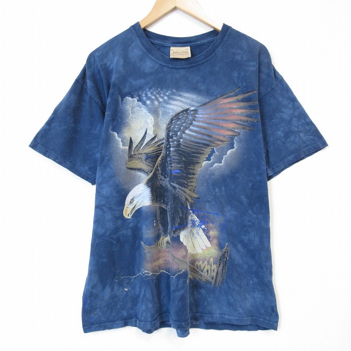 THE MOUNTAIN 00s 半袖Tシャツ 鳥 ネイビータイダイ メンズXL相当 | 古着