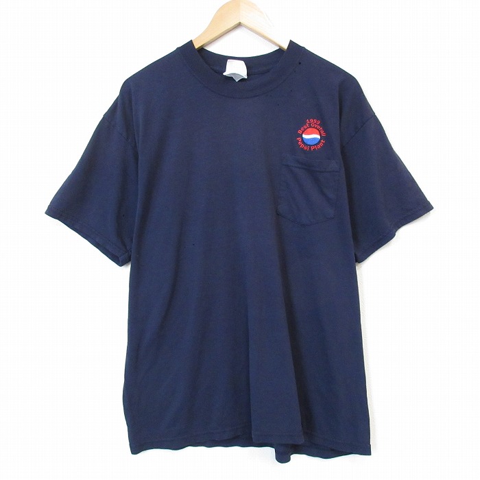 ペプシ 90s 半袖Tシャツ 胸ポケット付き ネイビー メンズXL相当 | 古着