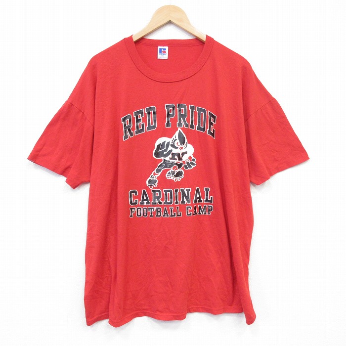 【20％OFF】ラッセル 80s 半袖Tシャツ フットボール レッド メンズXL相当 | 古着