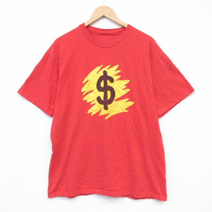 【20%OFF】00s 半袖Tシャツ ドル レッド メンズL相当 | 古着