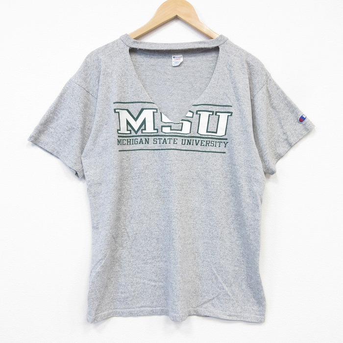 チャンピオン 80s 半袖Tシャツ ミシガンカレッジ グレー メンズL相当 | 古着