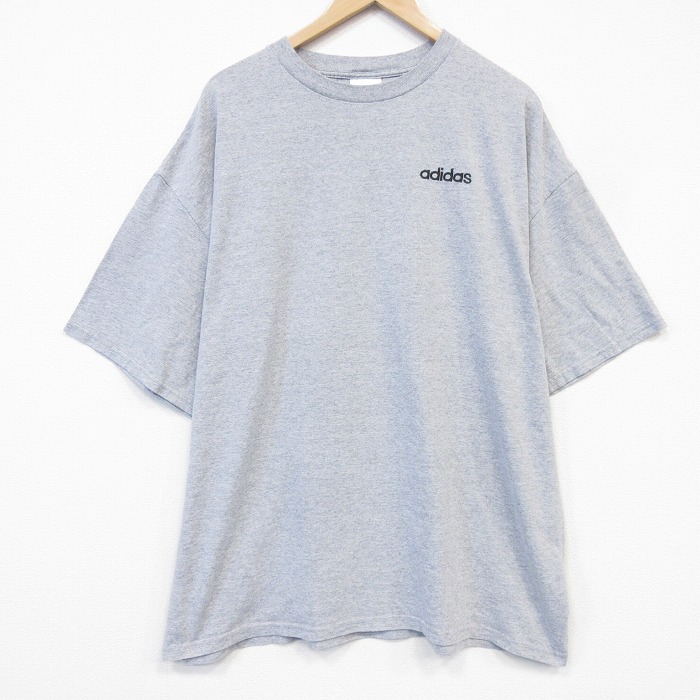 アディダス 00s 半袖Tシャツ ワンポイントロゴ グレー メンズXL相当 | 古着