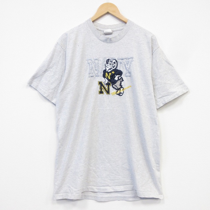 90s 半袖Tシャツ ミリタリー ネイビー メンズXL相当 | 古着