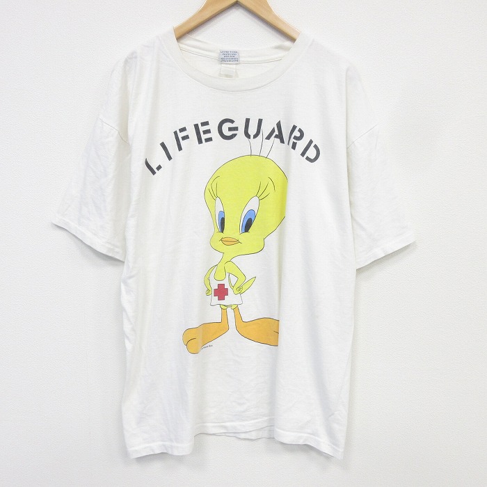 ルーニーテューンズ 90s 半袖Tシャツ トゥイーティー ホワイト メンズXL相当 | 古着