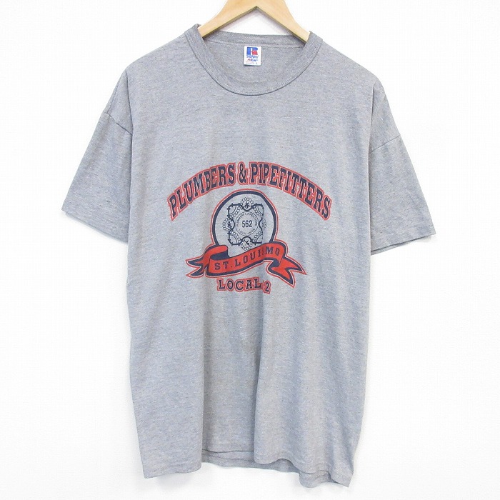 ラッセル 90s 半袖Tシャツ セントルイス 霜降りグレー メンズXL相当 | 古着