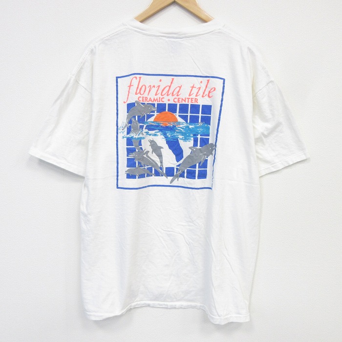 オニータ 90s 半袖Tシャツ イルカ ホワイト メンズXL相当 | 古着