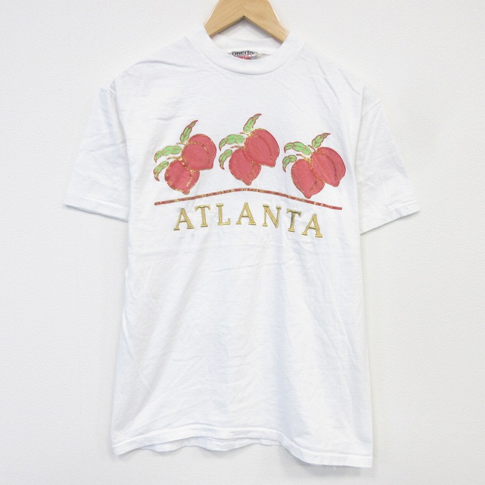 オニータ 90s 半袖Tシャツ アトランタ刺繍 ホワイト メンズM相当 | 古着