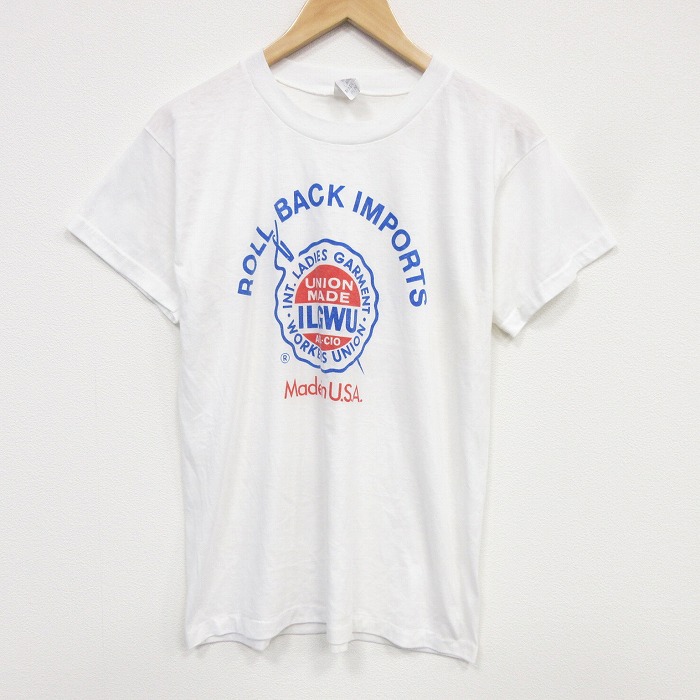 80s 半袖Tシャツ ILGWU ホワイト メンズM相当 | 古着