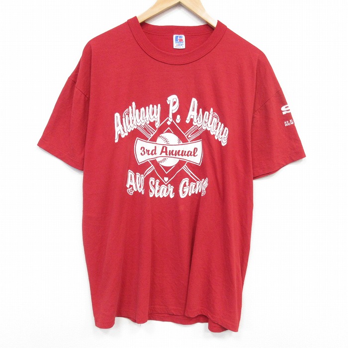 ラッセル 90s 半袖Tシャツ オースルターゲーム レッド メンズXL相当 | 古着