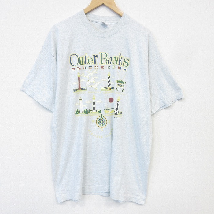 フルーツオブザルーム 90s 半袖Tシャツ 灯台 グレー メンズXL相当 | 古着