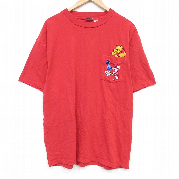【20%OFF】ディズニー 00s 半袖Tシャツ くまのプーさん レッド メンズXL相当 | 古着