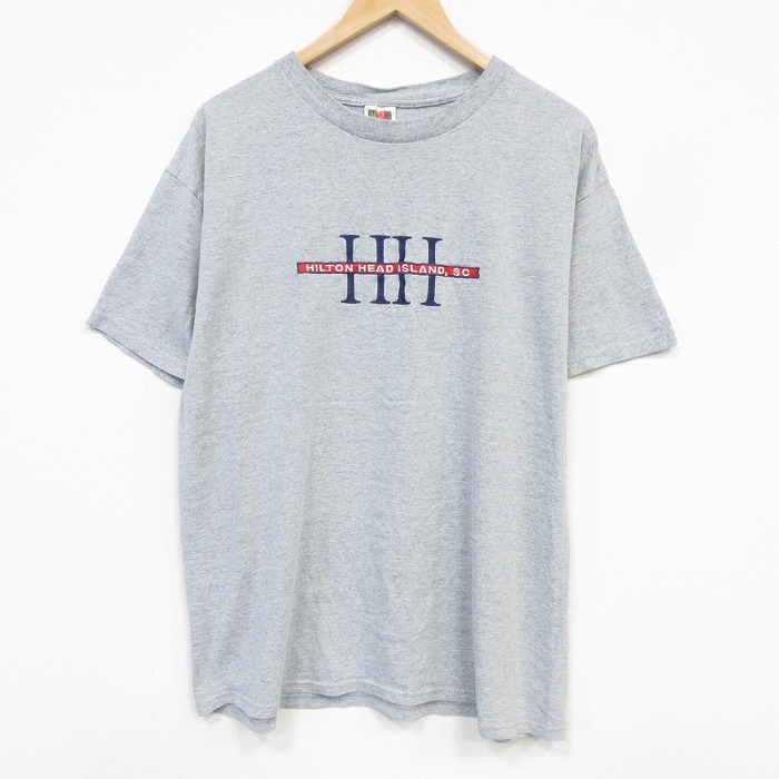 フルーツオブザルーム 00s 半袖Tシャツ HH刺繍 グレー メンズXL相当 | 古着
