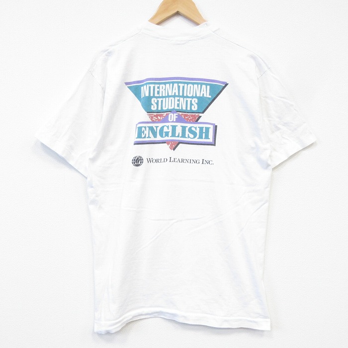 フルーツオブザルーム 90s 半袖Tシャツ ENGLISH ホワイト メンズL相当 | 古着
