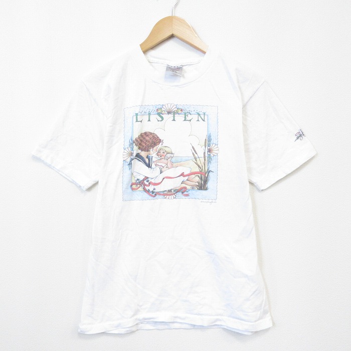 オニータ 90s 半袖Tシャツ メアリーエンゲルブライト ホワイト メンズXL相当 | 古着