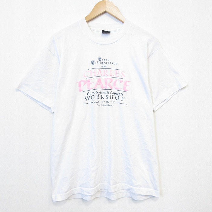 スクリーンスターズ 80s 半袖Tシャツ PEARCE ホワイト メンズL相当 | 古着