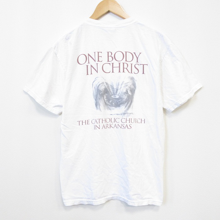 00s 半袖Tシャツ キリスト ホワイト メンズL相当 | 古着