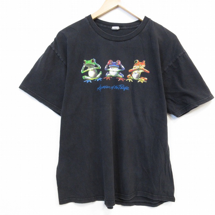 半袖Tシャツ カエル ブラック メンズL相当 | 古着