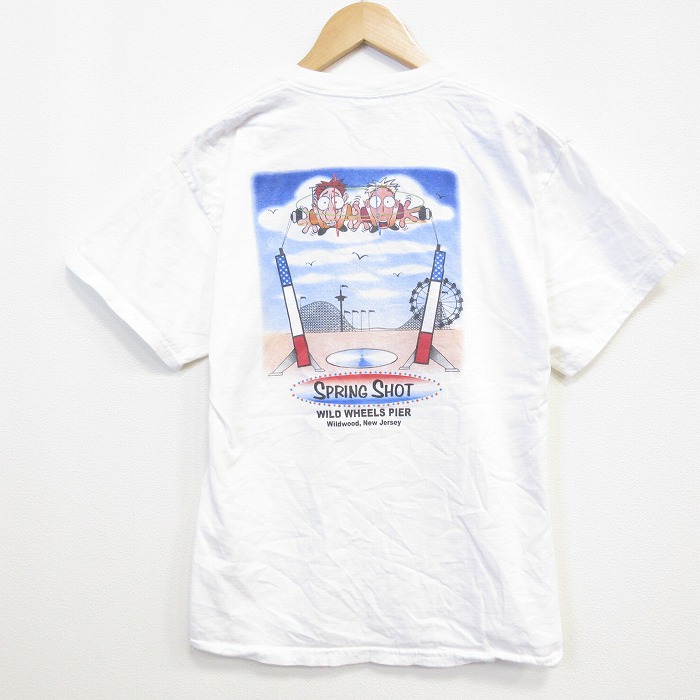 00s 半袖Tシャツ スプリングショット ホワイト メンズL相当 | 古着