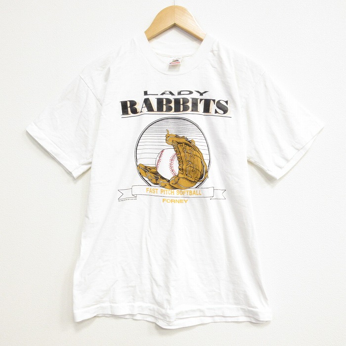 フルーツオブザルーム 90s 半袖Tシャツ ソフトボール ホワイト メンズL相当 | 古着