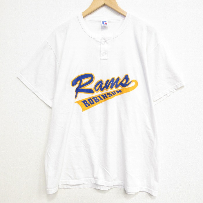 ラッセル 80s 半袖Tシャツ Rams ホワイト メンズXL相当 | 古着