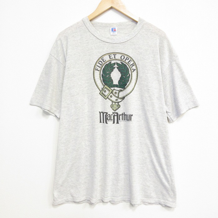 ラッセル 80s 半袖Tシャツ ベルト グレー メンズXL相当 | 古着