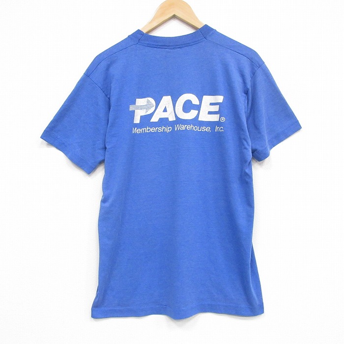 スクリーンスターズ 80s 半袖Tシャツ PACE ブルー メンズL相当 | 古着