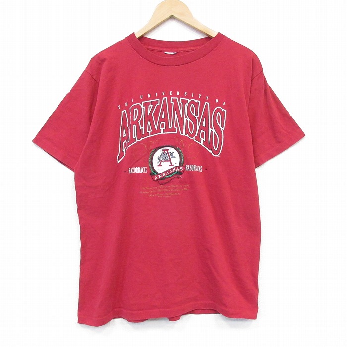 90s 半袖Tシャツ アーカンソーレイザーバックス レッド メンズXL相当 | 古着