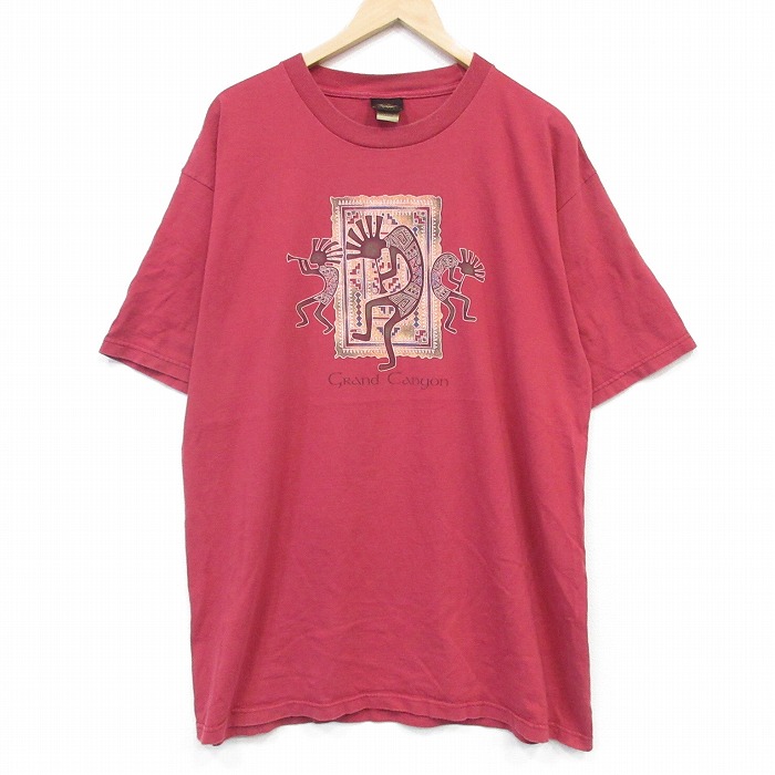 ココペリ 90s 半袖Tシャツ ホピ族 バーガンディ メンズXL相当 | 古着