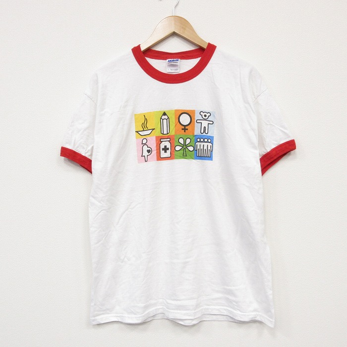 00s 半袖Tシャツ 鉛筆 ホワイト メンズL相当 | 古着