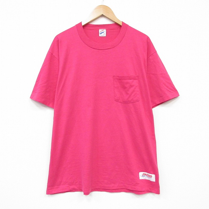 ジャージーズ 90s 半袖Tシャツ 胸ポケット付き ピンク メンズXL相当 | 古着