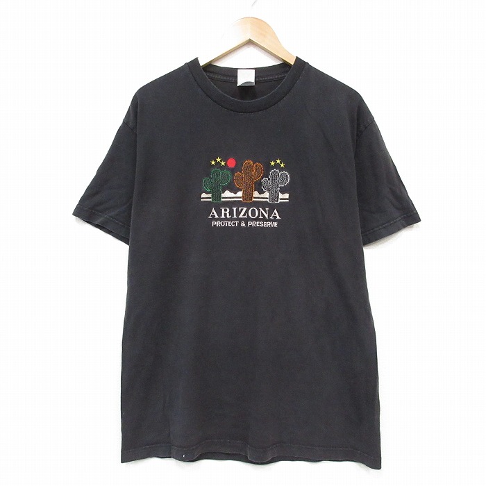 00s 半袖Tシャツ アリゾナ刺繍 ブラック メンズL相当 | 古着