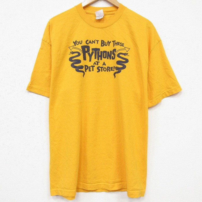 00s 半袖Tシャツ ヘビ イエロー メンズXL相当 | 古着