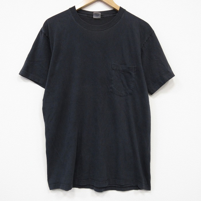 タウンクラフト 90s 半袖Tシャツ 胸ポケット付き ブラック メンズM相当 | 古着