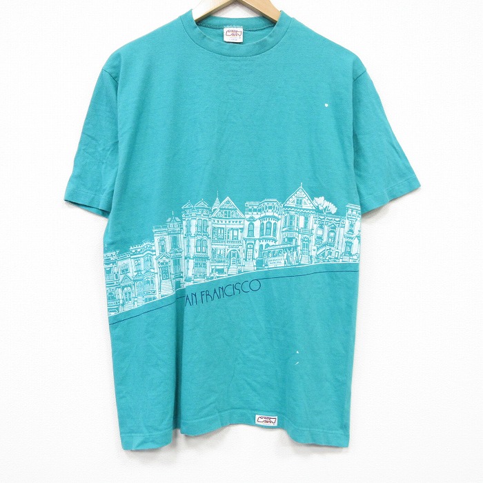 Crazy Shirts 90s 半袖Tシャツ サンフランシスコ ライトブルー メンズL相当 | 古着