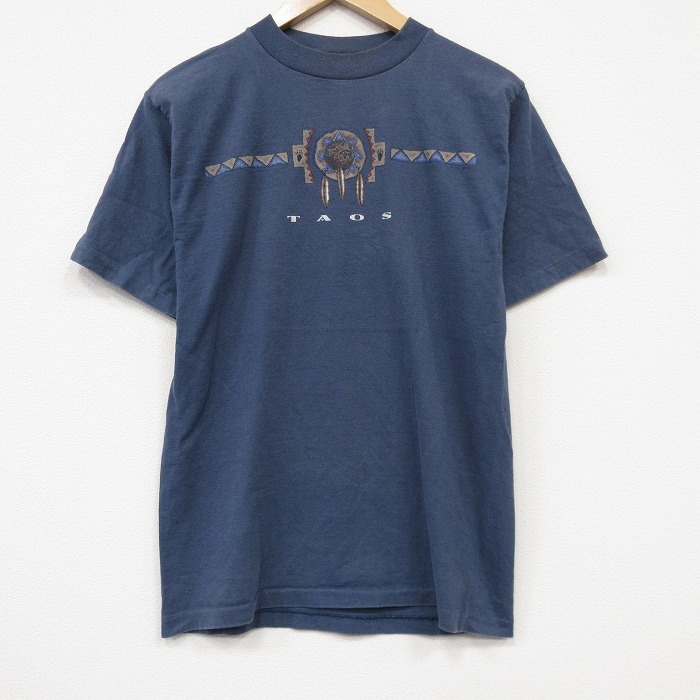 90s 半袖Tシャツ TAOS ネイビー メンズM相当 | 古着