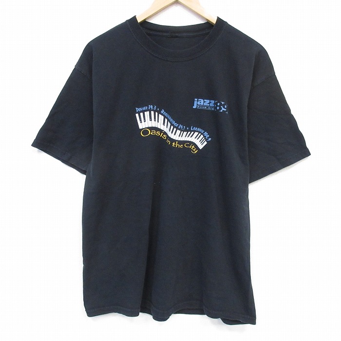 00s 半袖Tシャツ ジャズ ブラック メンズL相当 | 古着