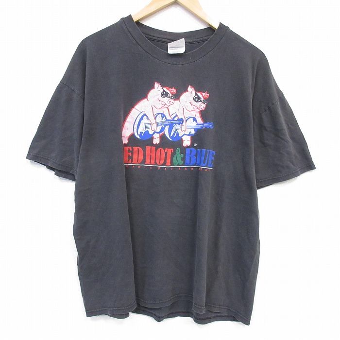 半袖Tシャツ ブタ ブラック メンズXL相当 | 古着