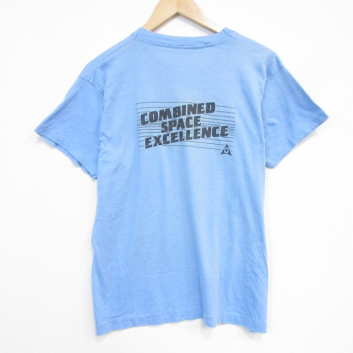 80s 半袖Tシャツ SPACE ライトブルー メンズL相当 | 古着