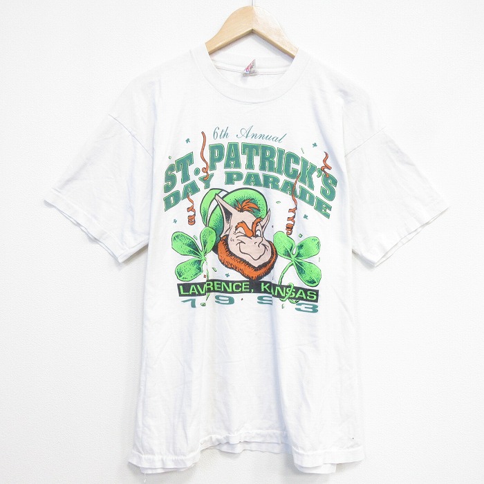 フルーツオブザルーム 90s 半袖Tシャツ クローバー ホワイト メンズXL相当 | 古着
