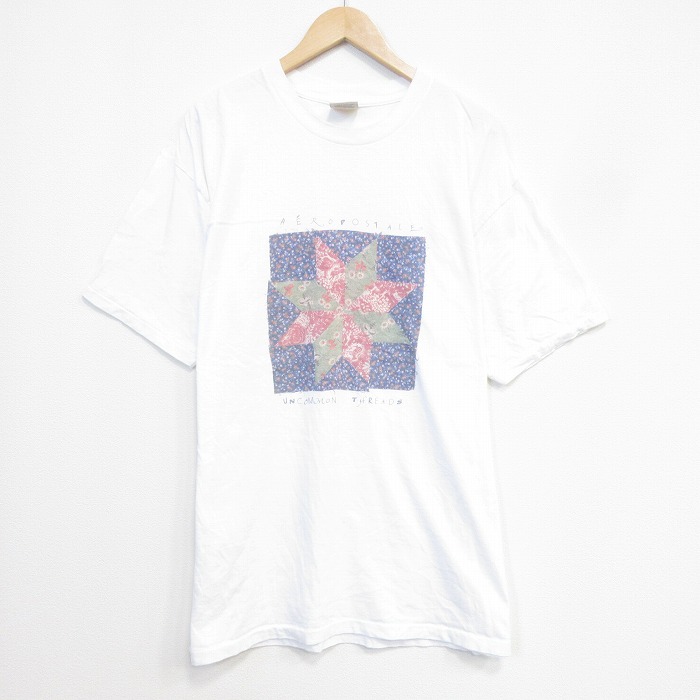 エアロポステール 90s 半袖Tシャツ ホワイト メンズXL相当 | 古着