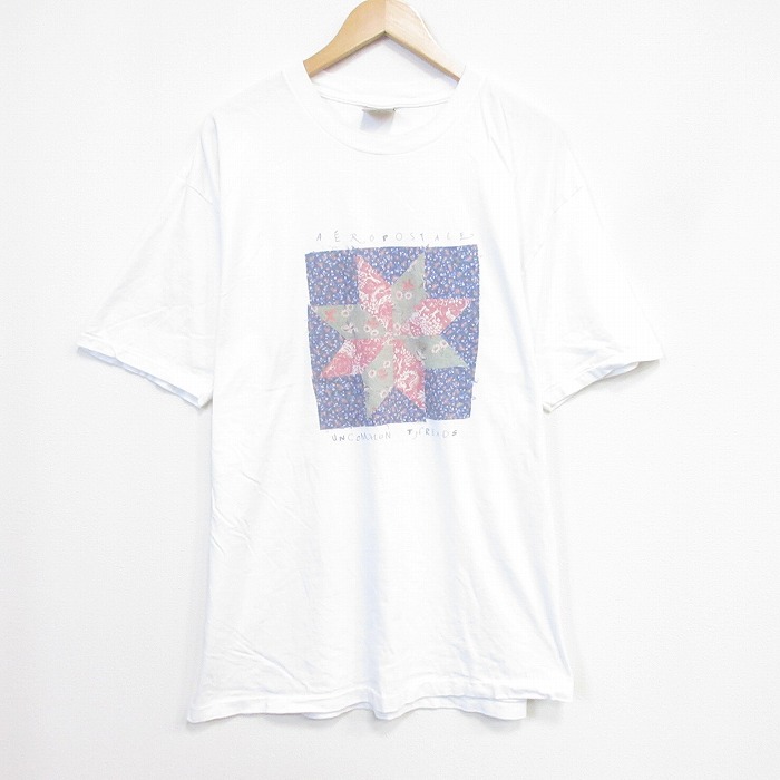 エアロポステール 90s 半袖Tシャツ ホワイト メンズXL相当 | 古着