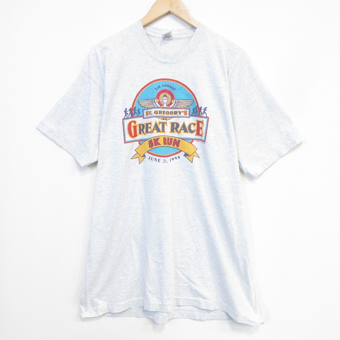 フルーツオブザルーム 90s 半袖Tシャツ グレートレース企業広告 グレー メンズXL相当 | 古着