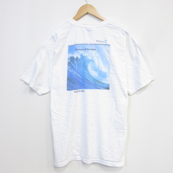 00s 半袖Tシャツ 波 ホワイト メンズXL相当 | 古着