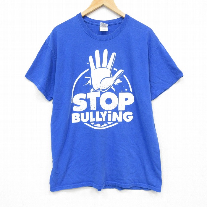 00s 半袖Tシャツ ストップ ブルー メンズL相当 | 古着