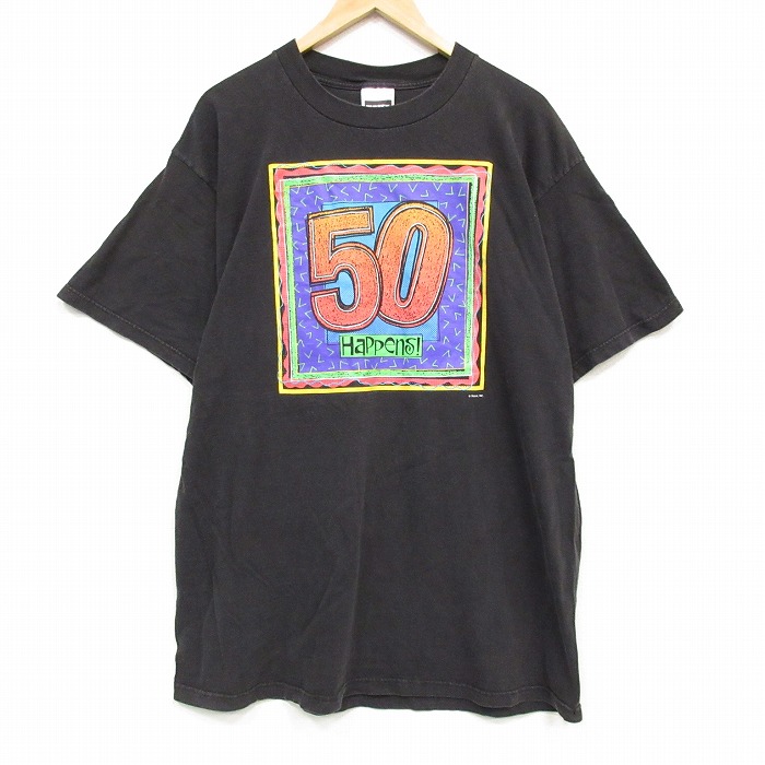 TULTEX 90s 半袖Tシャツ ブラック メンズXL相当 | 古着